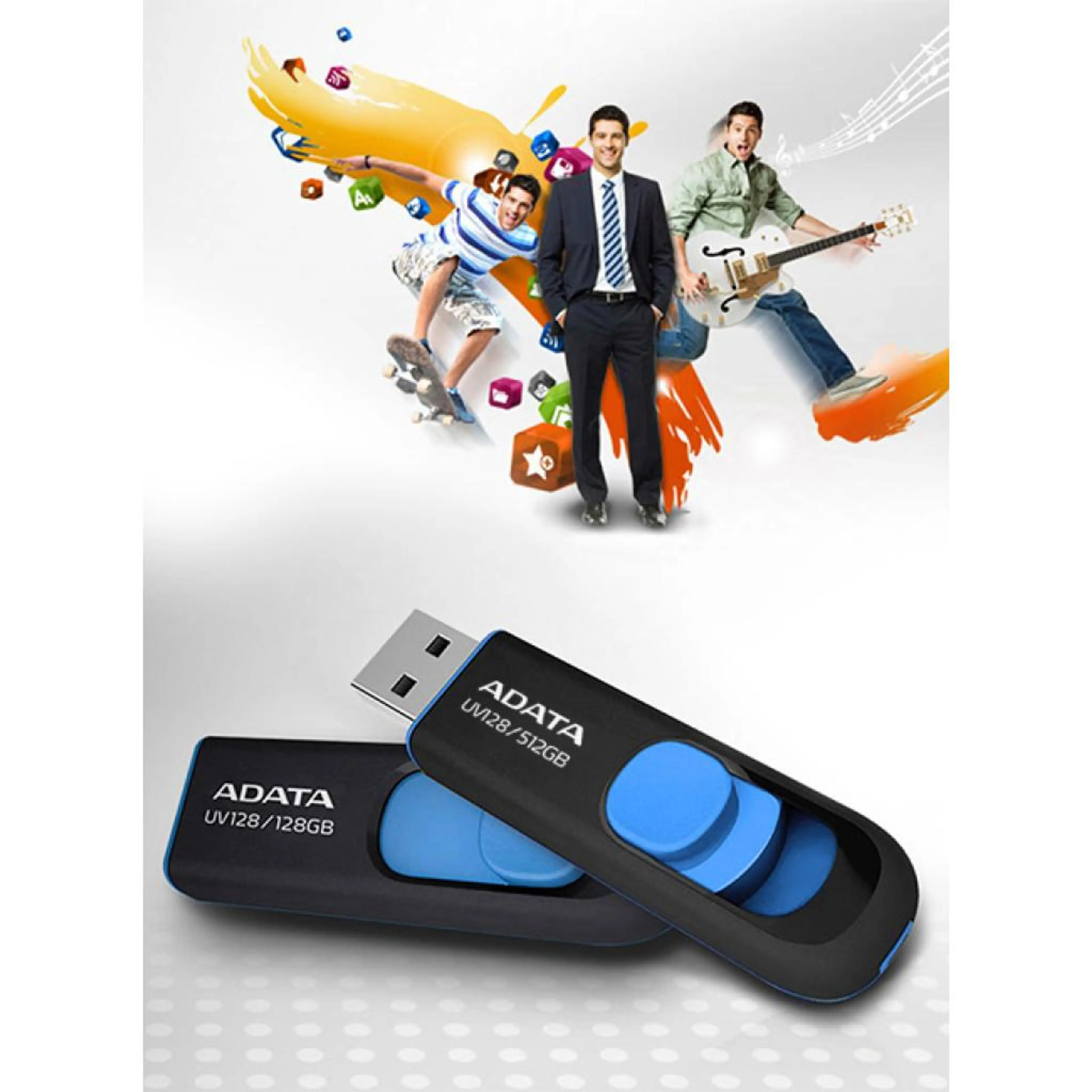 ADATA UV128 3.2 USB Slide USB Flash 256GB 5 Years