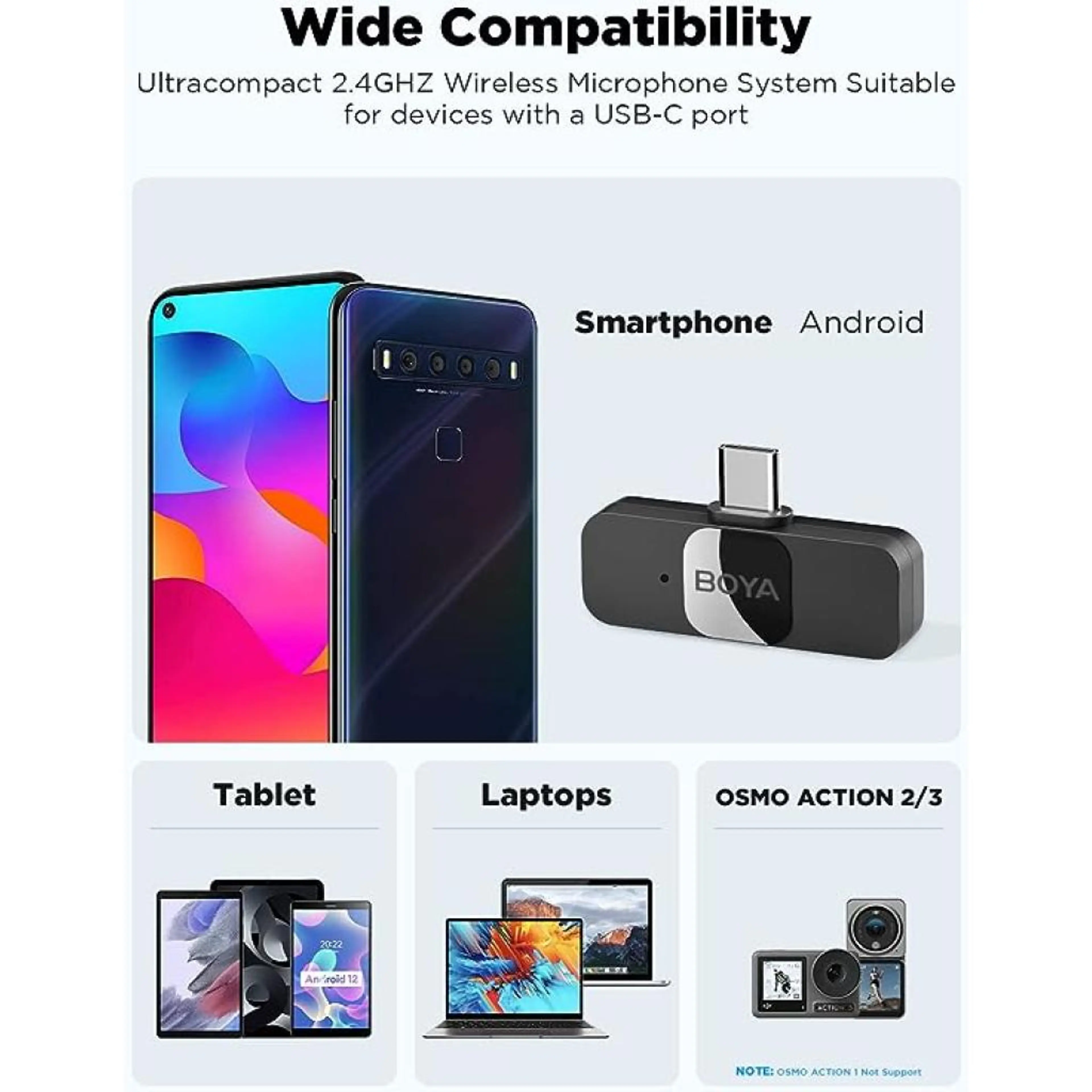 BOYA BY-V20 Dual UltraCompact Wireless Microphone For Type C With 2 Year Official Warranty