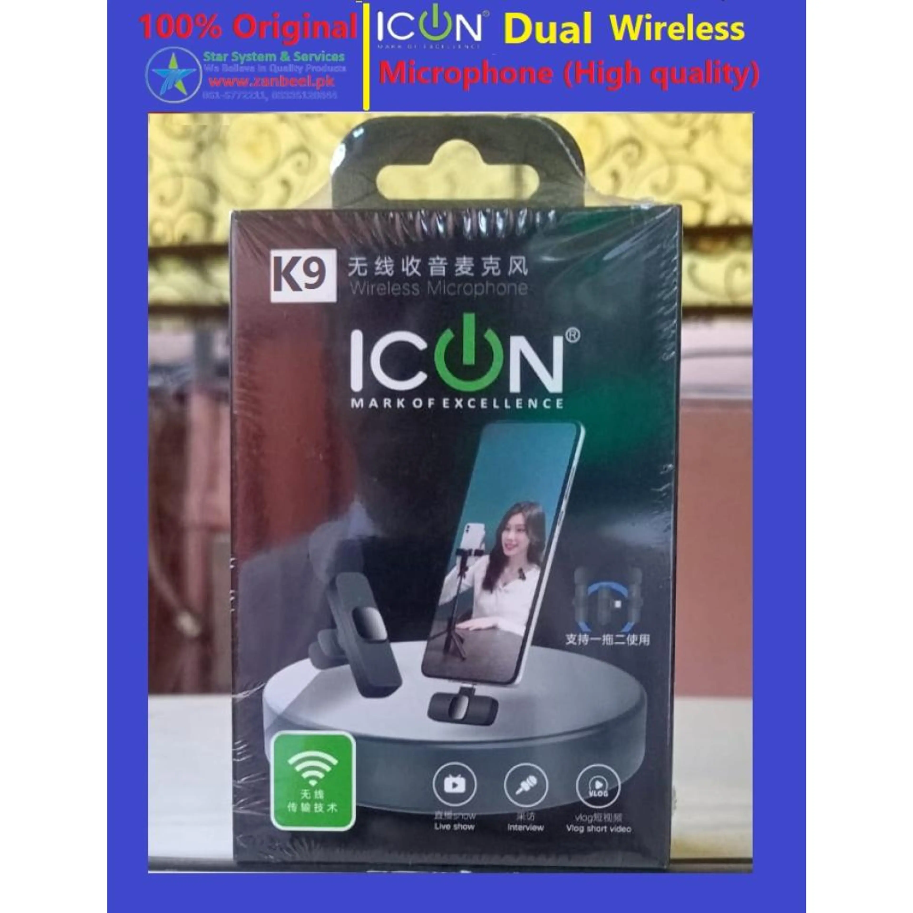 DUAL MIC -K9 (Dual Wireless Microphone for iOS & Type-c )