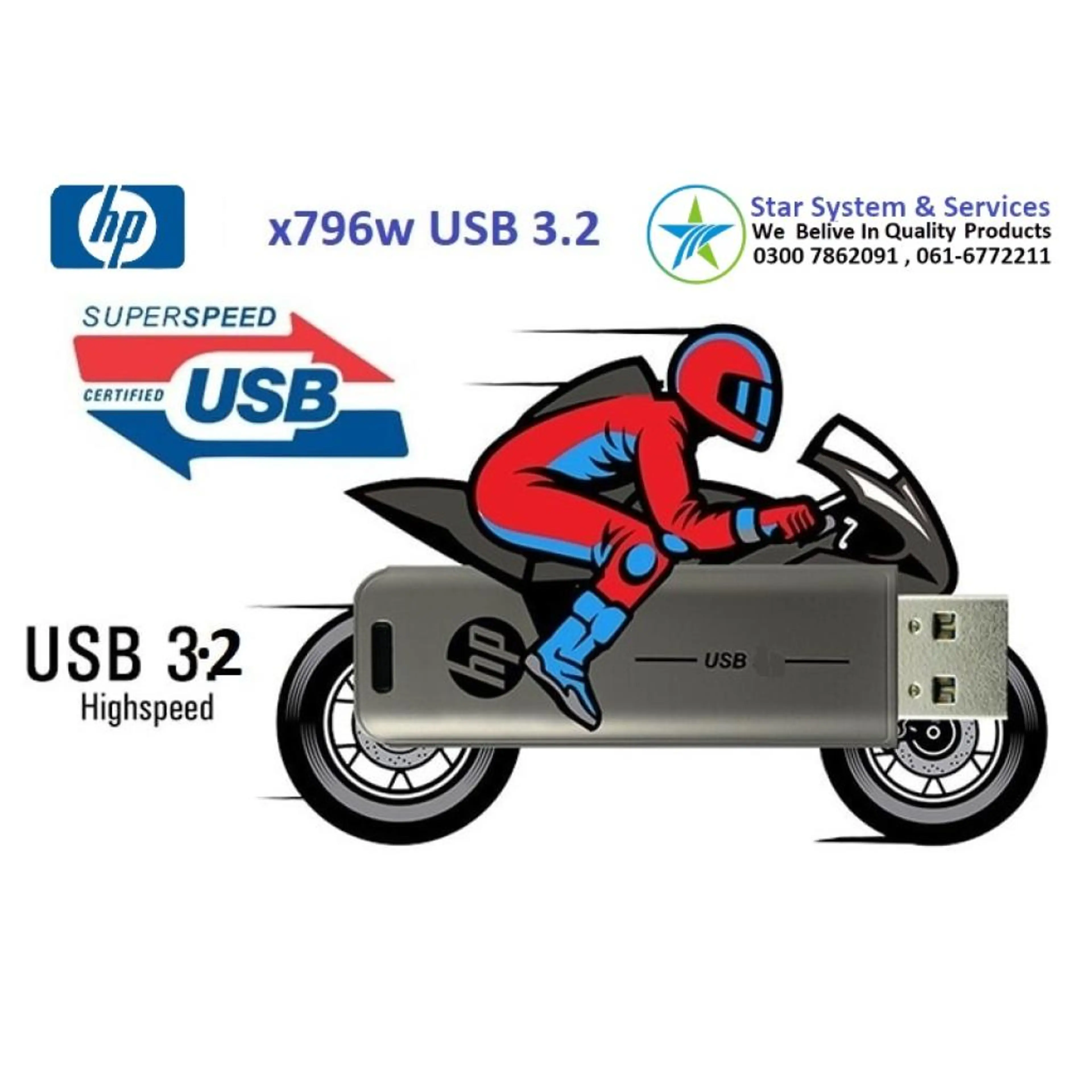 HP x796w USB 3.2 Flash Drives Metal 32GB