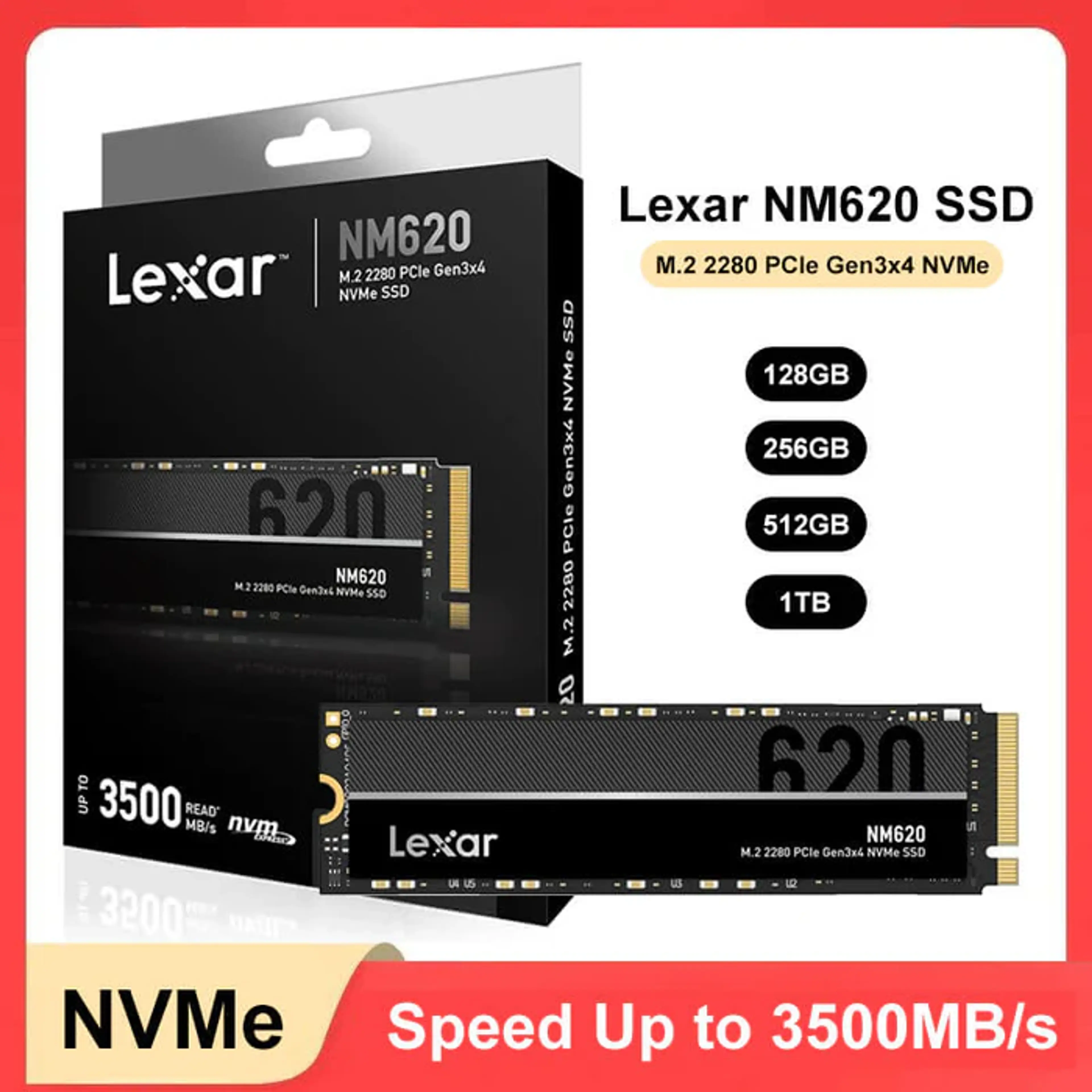 LEXAR NM620 3500MB/s M.2 NVME SSD