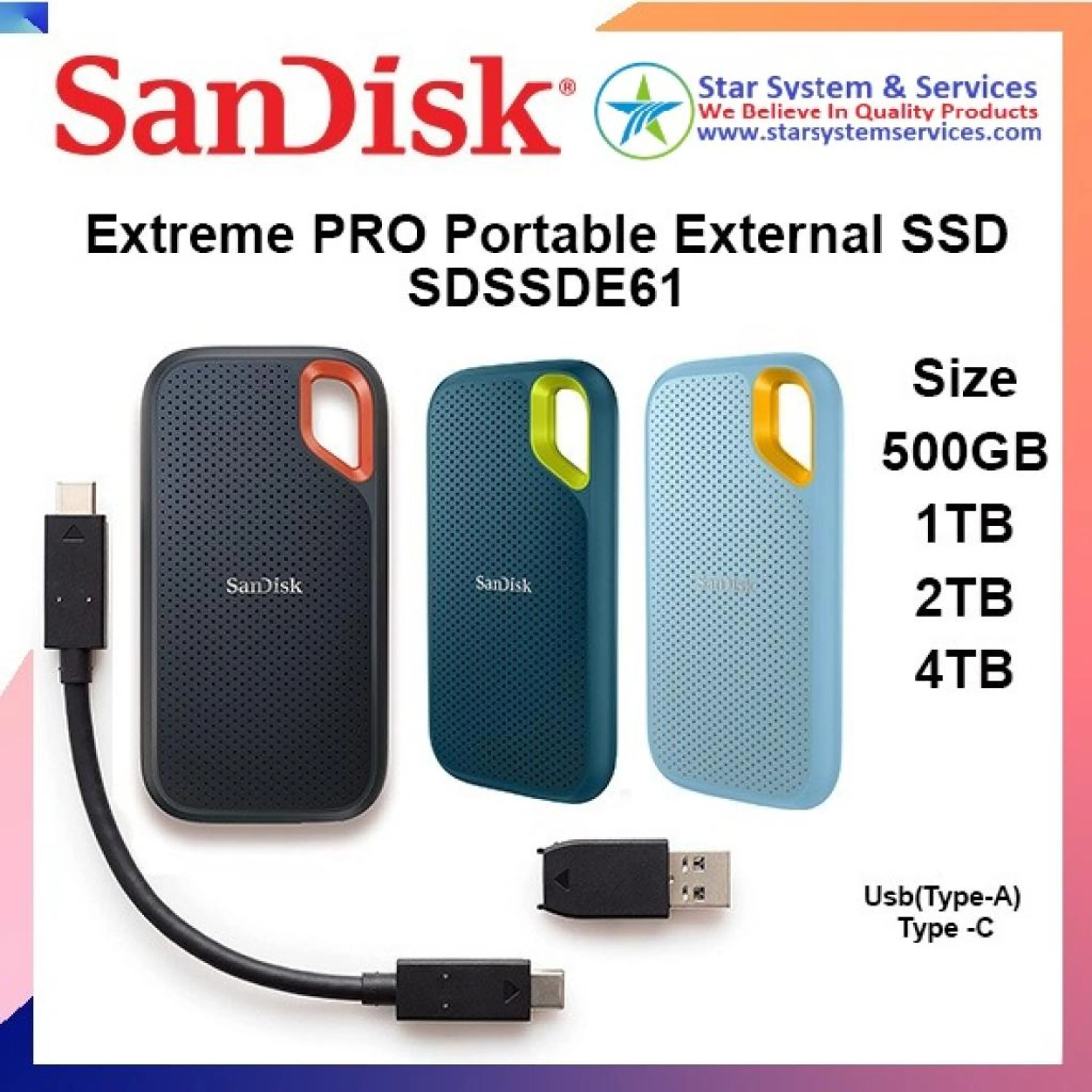 SANDISK EXTREME E61 1050MB/s Portable SSD
