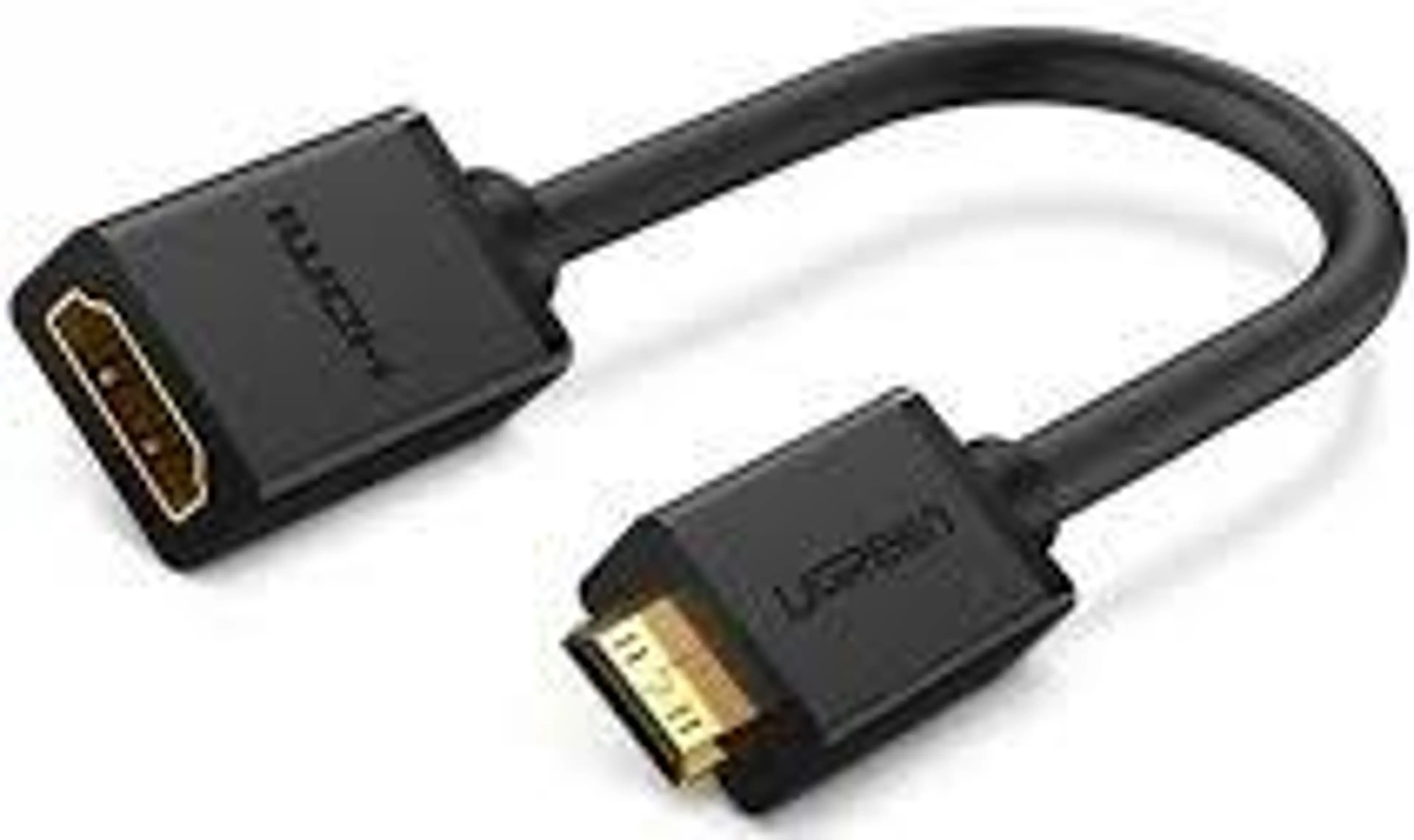UGREEN MINI HDMI MALE TO HDMIFEMALE ADAPTER CABLE 22CM(BLACK)